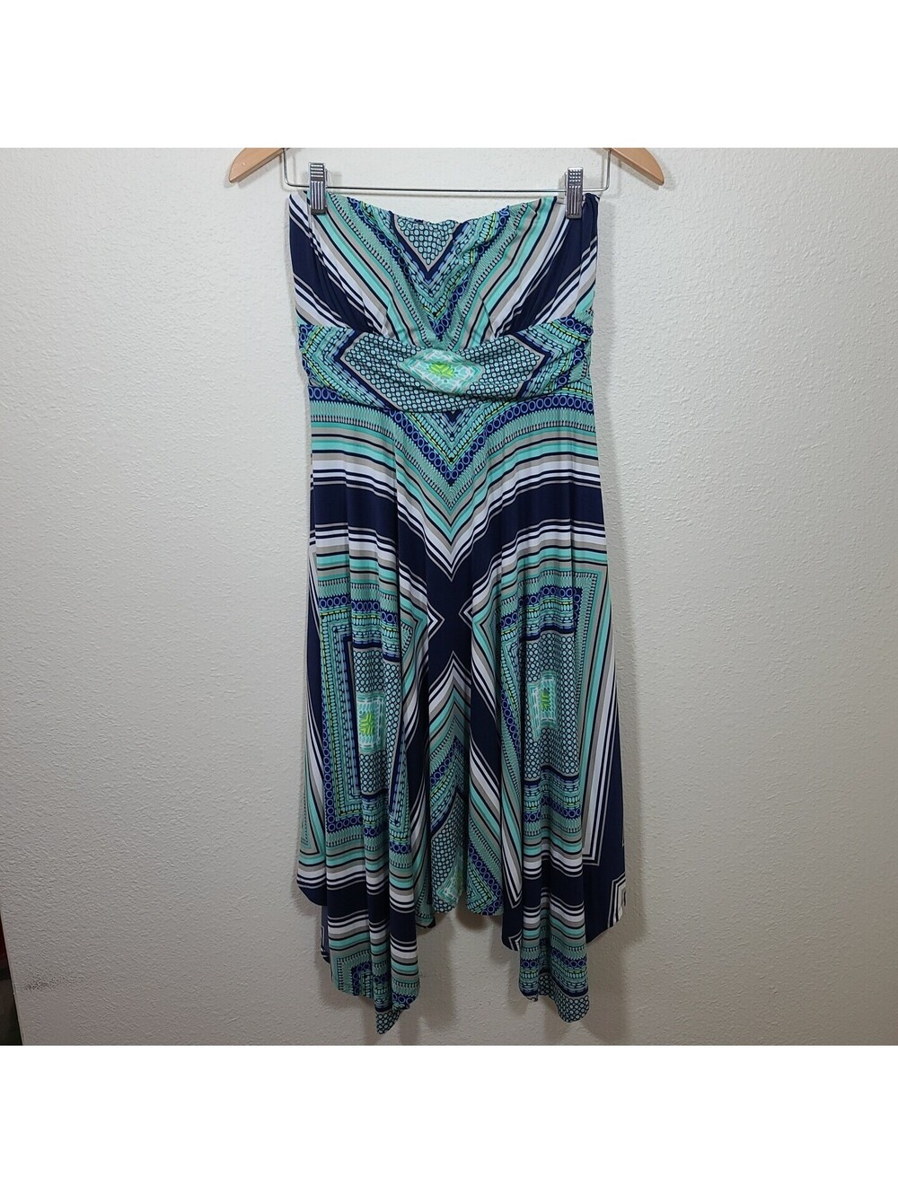 NWT Soma Scarf Hem Midi Fortress Dress Size S Handkerchief Hem Multi-Color
